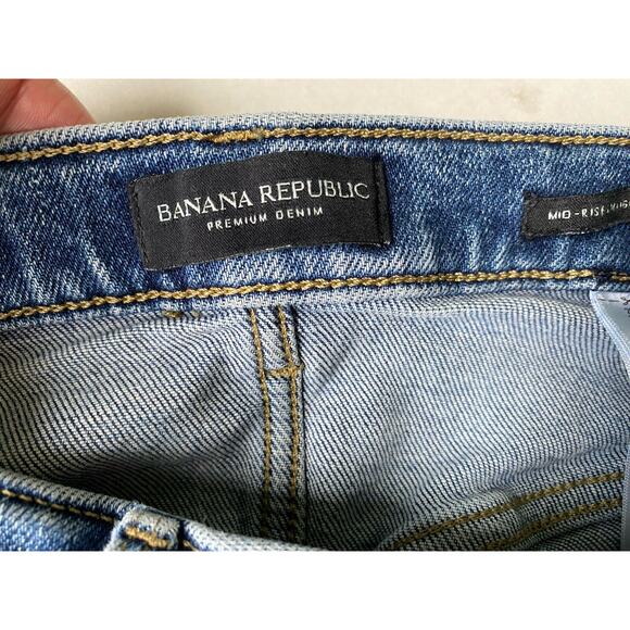 Banana Republic Pants Womens Size 29 Premium Denim Mid Rise Straight Distressed - Picture 6 of 12